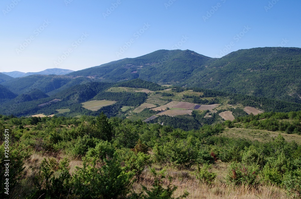 Rural landscape in the Baronnies in the South of France, in Europe
