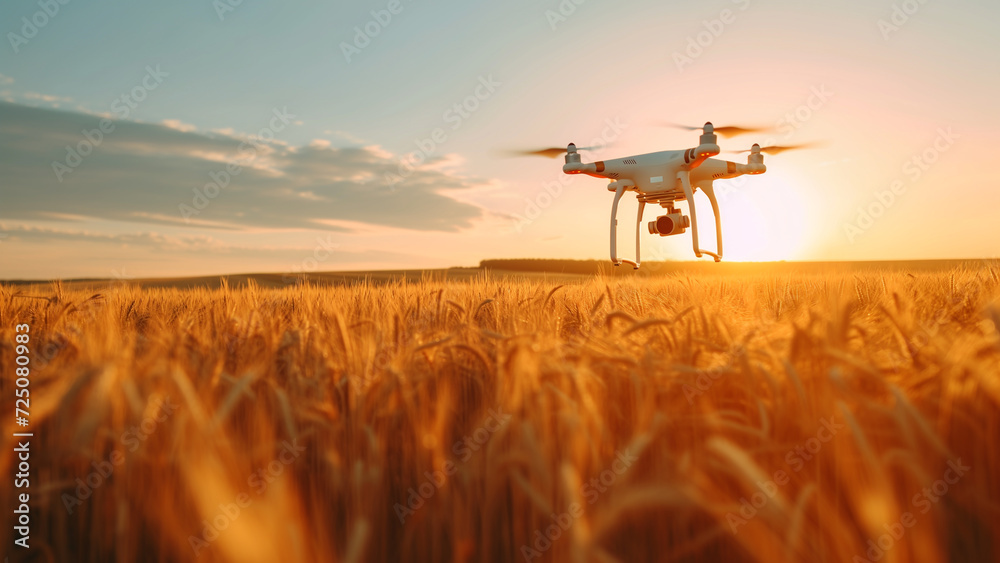 Drone Over a Golden Wheat Field
