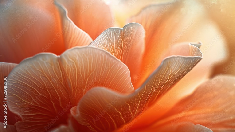  a close up of an orange flower with a blurry back drop of light coming from the center of the flower.