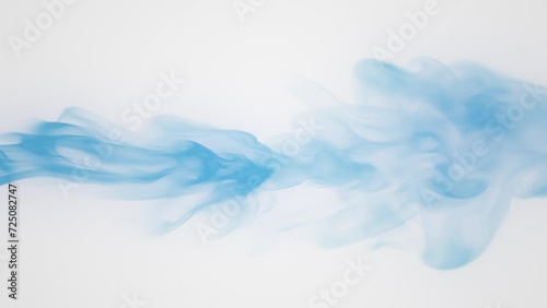 Blue smoke wisps on white