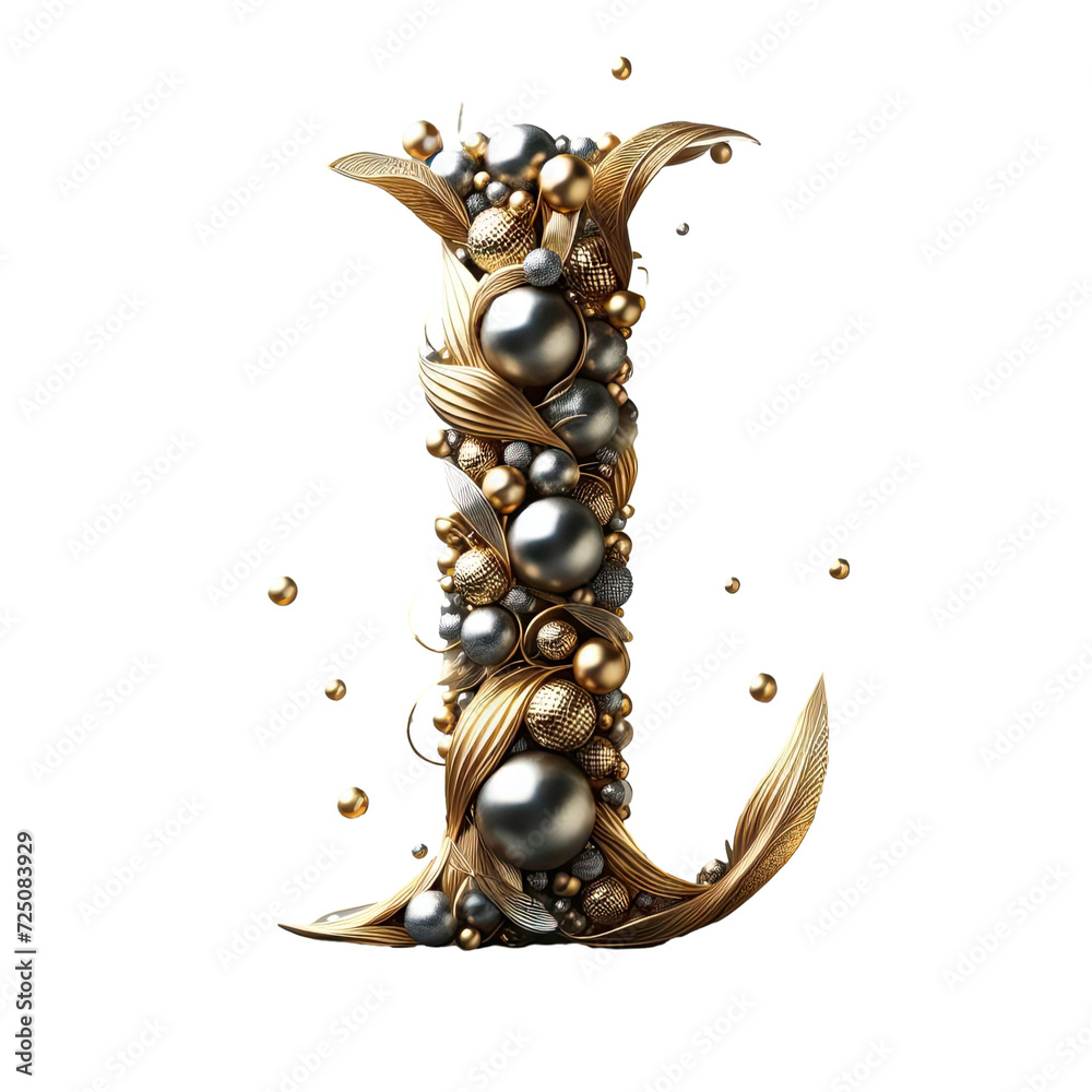 Isolated 3D Letter on a Clear PNG Canvas Generative AI Isolated 3D Letter on a Clear PNG Canvas Generative AI
