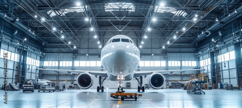 Aircraft maintenance in hangar system check and spare parts replacement for safe flights