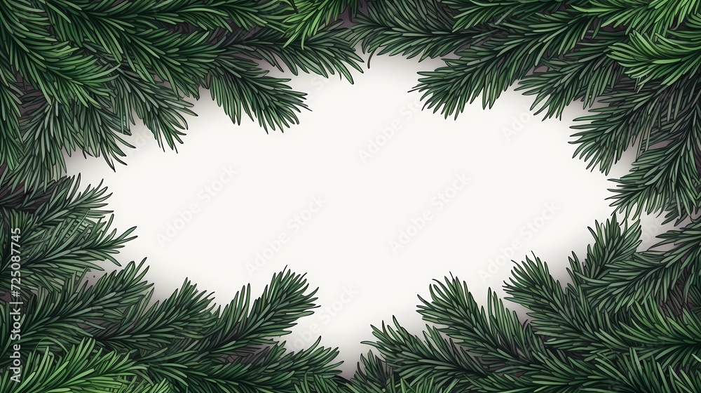 seamless background with coniferous branches pattern, coniferous, fir, 