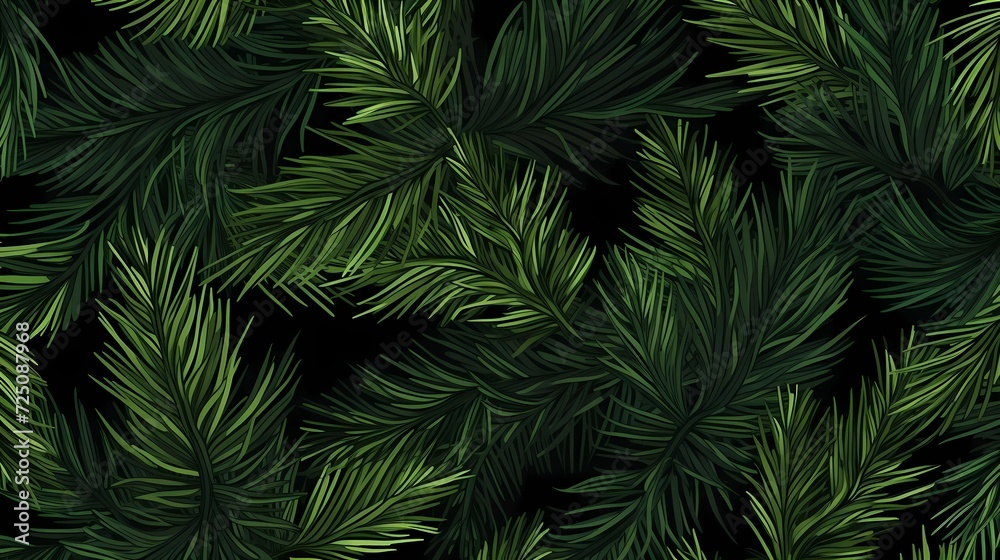 seamless background with coniferous branches pattern, coniferous, fir, 