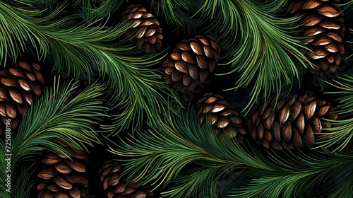 seamless background with coniferous branches pattern  coniferous  fir  