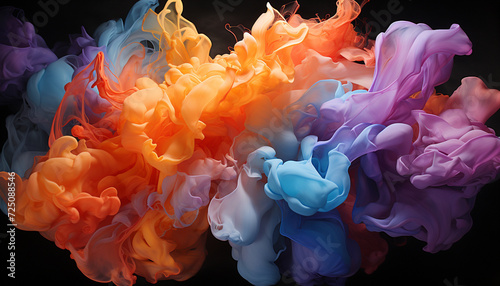 Abstract colors in motion create vibrant fractal shapes generated by AI