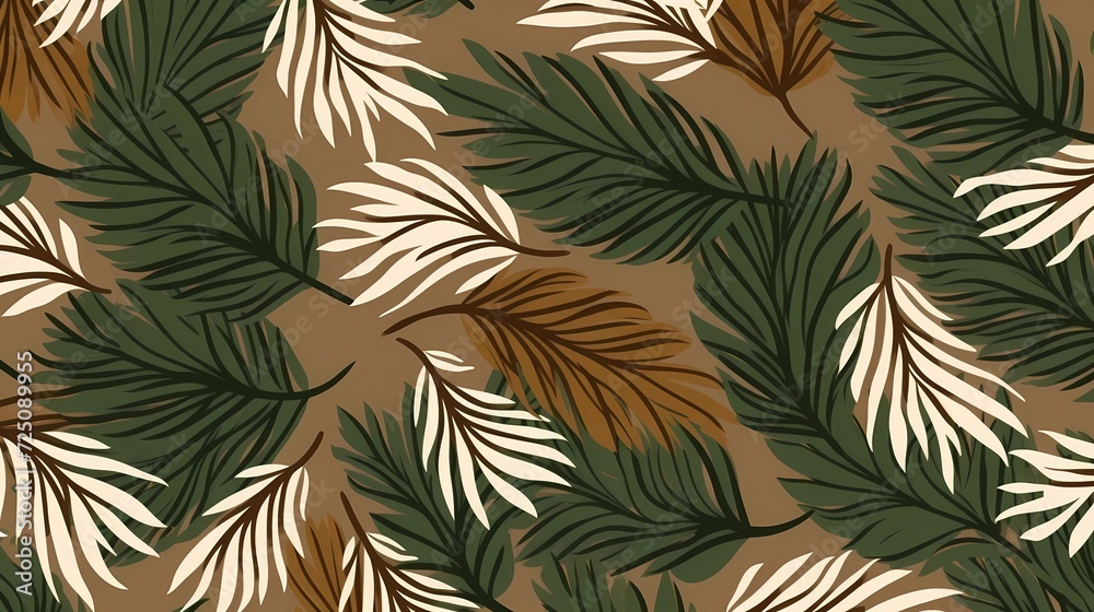 seamless background with coniferous branches pattern, coniferous, fir, 