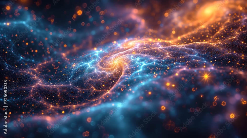 a close up of a very colorful space filled with stars and a black hole in the center of the space. a close up of a very colorful space filled with stars and a black hole in the center of the space.