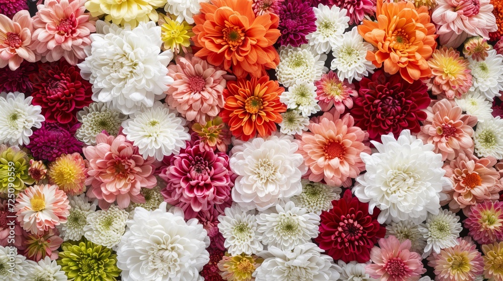 flower wall background with colorful flowers