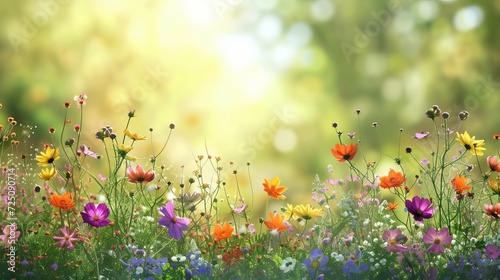 Nature background with wild flowers © xelilinatiq