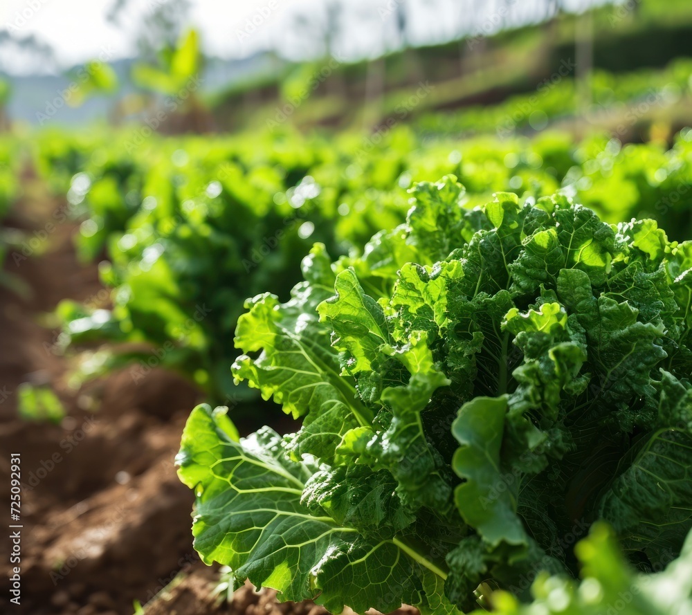 a close up of a vegetable field a close up of a vegetable field
