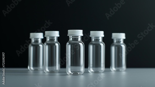 black background image with empty medicine bottles on the table