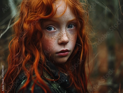 a girl with red hair and freckles