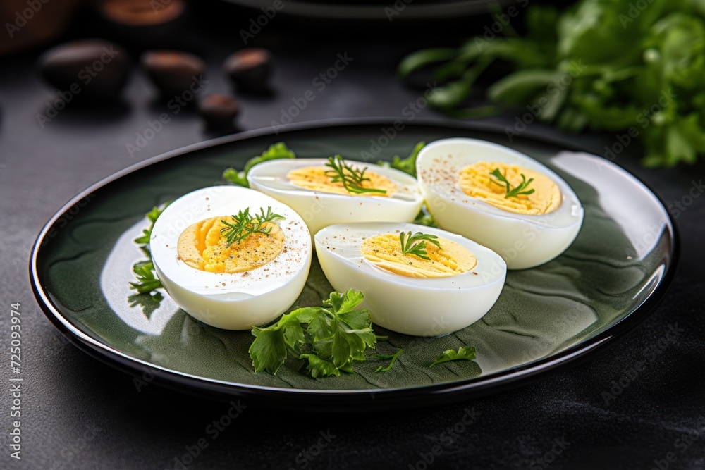 a plate of hard boiled eggs a plate of hard boiled eggs