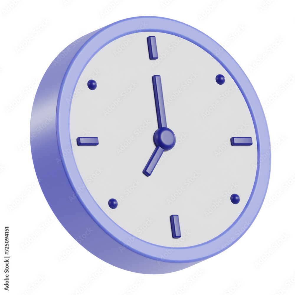 3d clock time icon. Wall clock timekeeping countdown time management. 3D render icon illustration 3d clock time icon. Wall clock timekeeping countdown time management. 3D render icon illustration