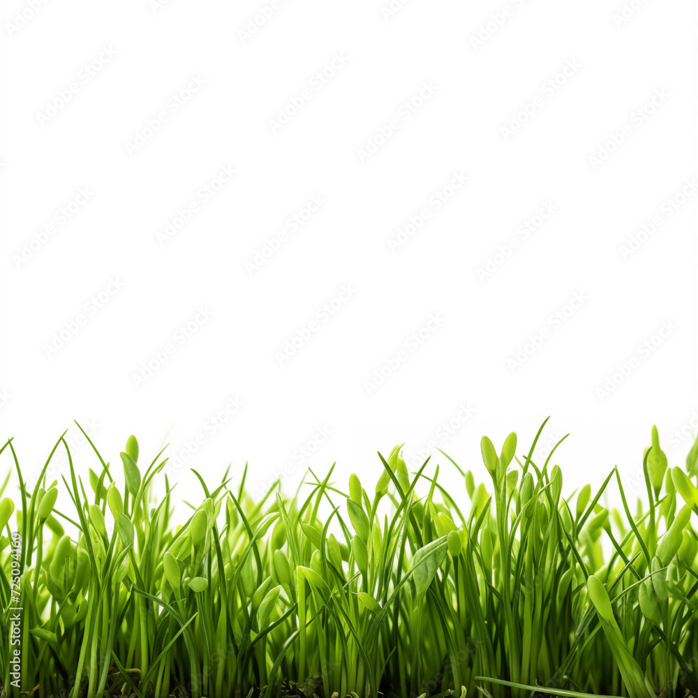 Fototapeta premium Isolated green grass on white background