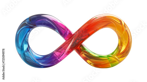 Rainbow infinity symbol isolated on transparent background. PNG file. photo