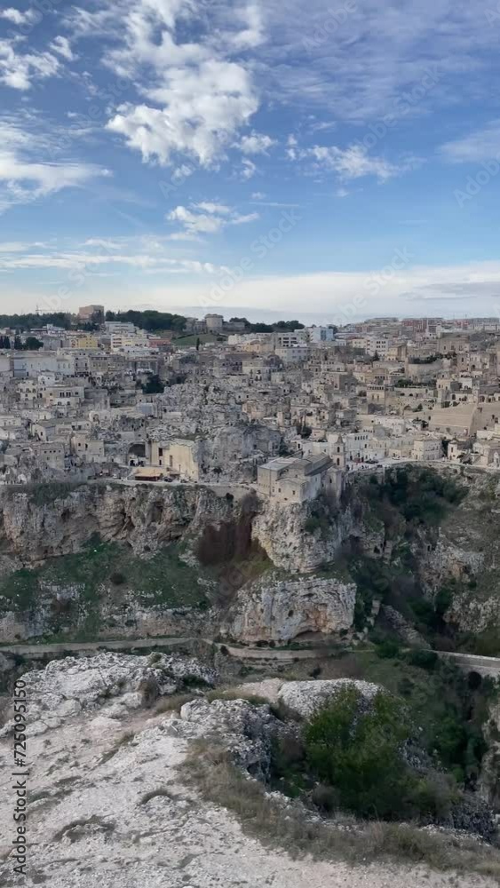 Panorama view of Matera from mountain top, Italy Panorama view of Matera from mountain top, Italy