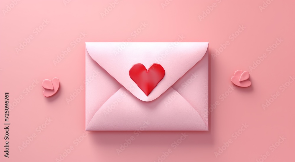 a pink envelope with a heart on it a pink envelope with a heart on it