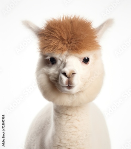 a white llama with brown hair © sam