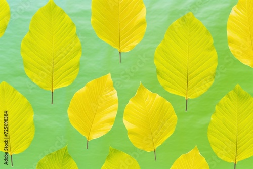 a group of yellow leaves floating in water