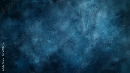 Dark blue worn background with paint strokes and cracks