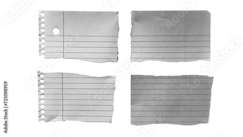 close up of a note paper on white background with clipping path