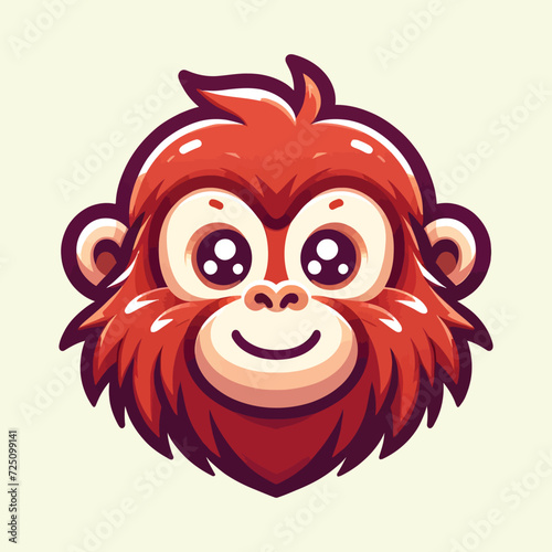  Cartoon Orangutan Vector Illustration