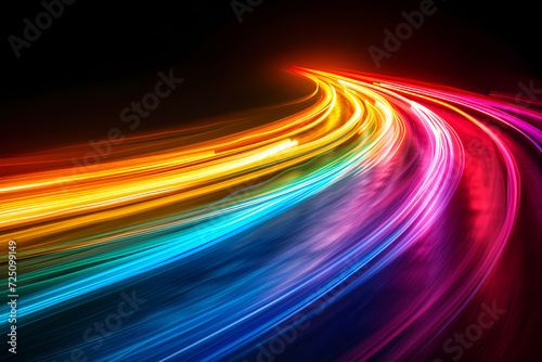 Colorful Wave of Light: Abstract Motion Art Illustration 