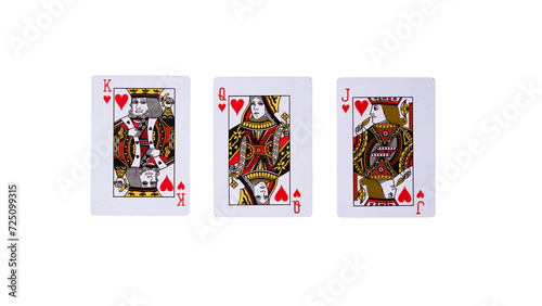 Playing cards isolated on white background. One of a kind.