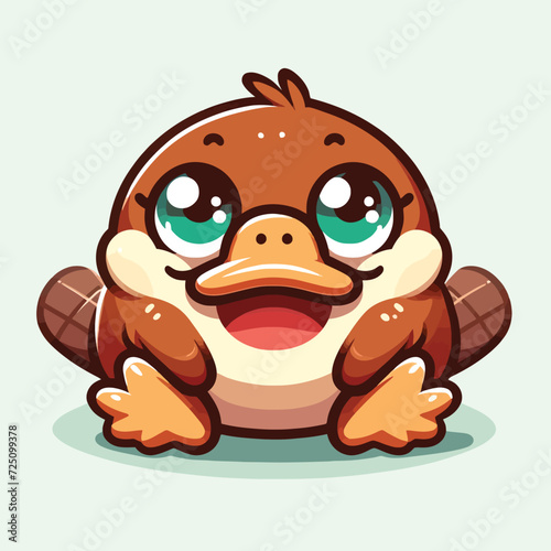 Adorable Cartoon Platypus Vector Illustration