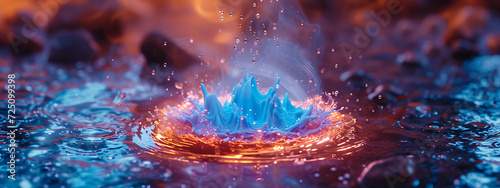 circular blue flame bursting out of something in the 