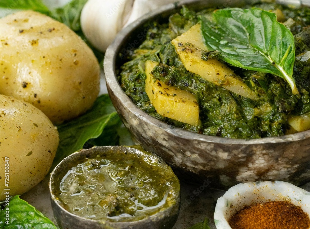 ''Saag Aloo'' Traditional food from Pakistan ''Saag Aloo'' Traditional food from Pakistan