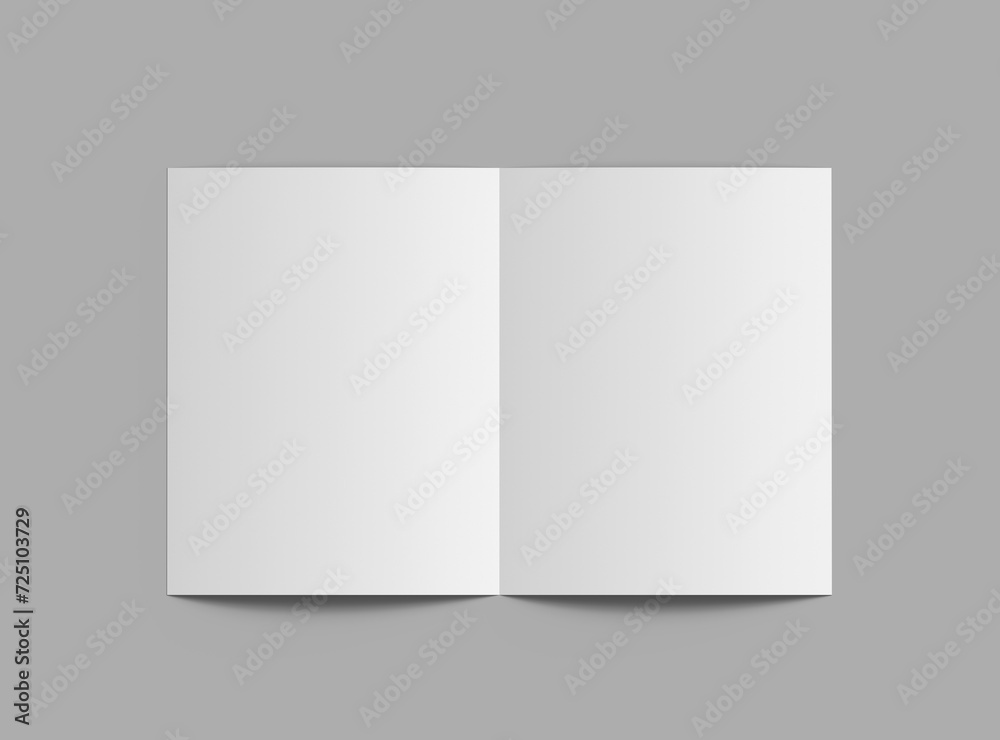 Blank Half Fold US letter brochure render to present your design Blank Half Fold US letter brochure render to present your design