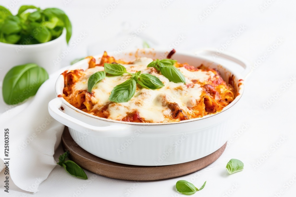 A Plate of Beef Lasagna with Space for Copy A Plate of Beef Lasagna with Space for Copy