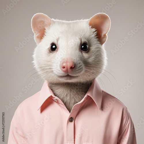 Stylish Ferret in Shirt, Casual Friday Summer Office Outfit