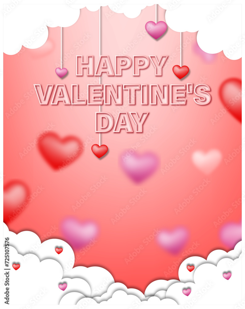 Valentine Vector Flyer Design, heart, love, valentine, day, card, vector, romance, illustration, symbol, holiday, romantic, decoration, art, design, greeting, red, happy, pink, shape, celebration