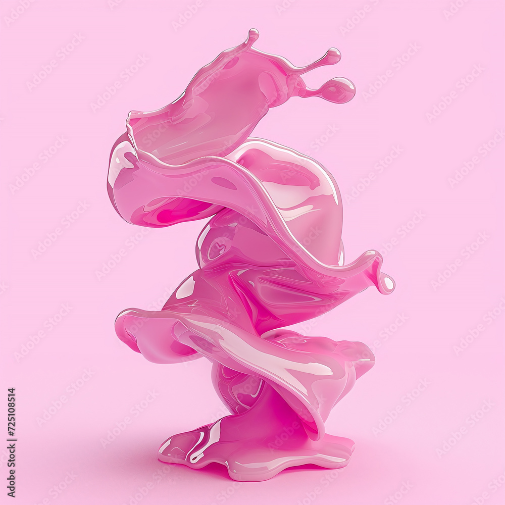 Fototapeta premium Elegant Pink Splash on Pastel Background