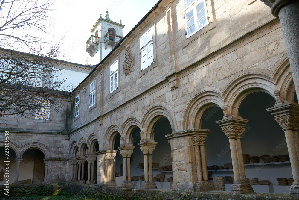 Fototapeta premium LUGO, SPAIN; January, 27,2024: General view of the cloister of the old convent of San Francisco, today the provincial museum of Lugo