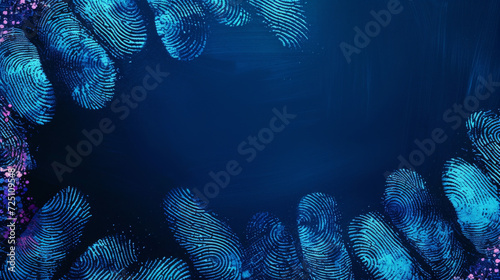 Abstract blue swirls resembling digital fingerprint patterns.