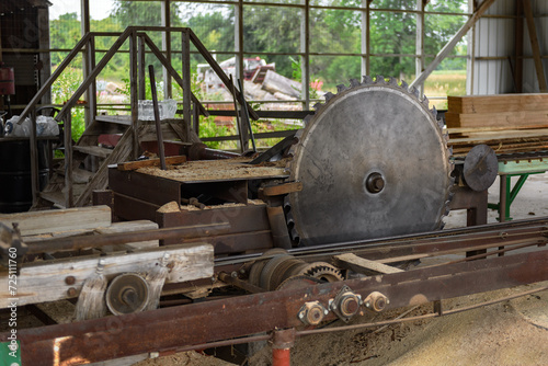 Obraz na płótnie Steam Powered Sawmill w salonie