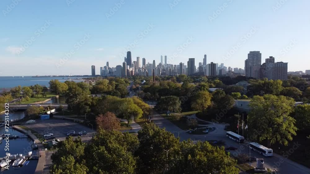 Aerial shot of the Chicago skyline as seen from Lincoln Park Aerial shot of the Chicago skyline as seen from Lincoln Park