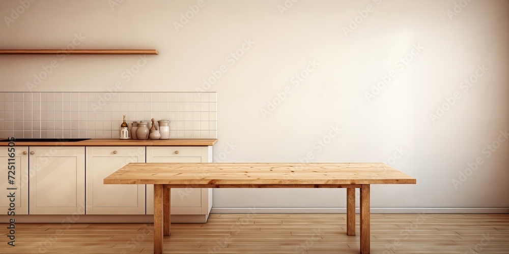 Empty kitchen table and interior. Empty kitchen table and interior.