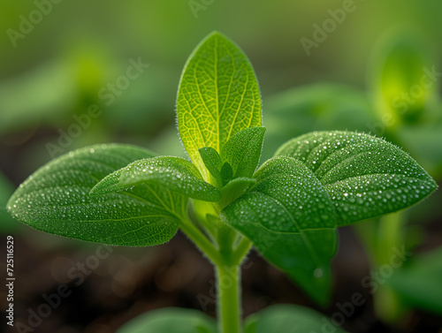 Petunia seedlings macro photography, 