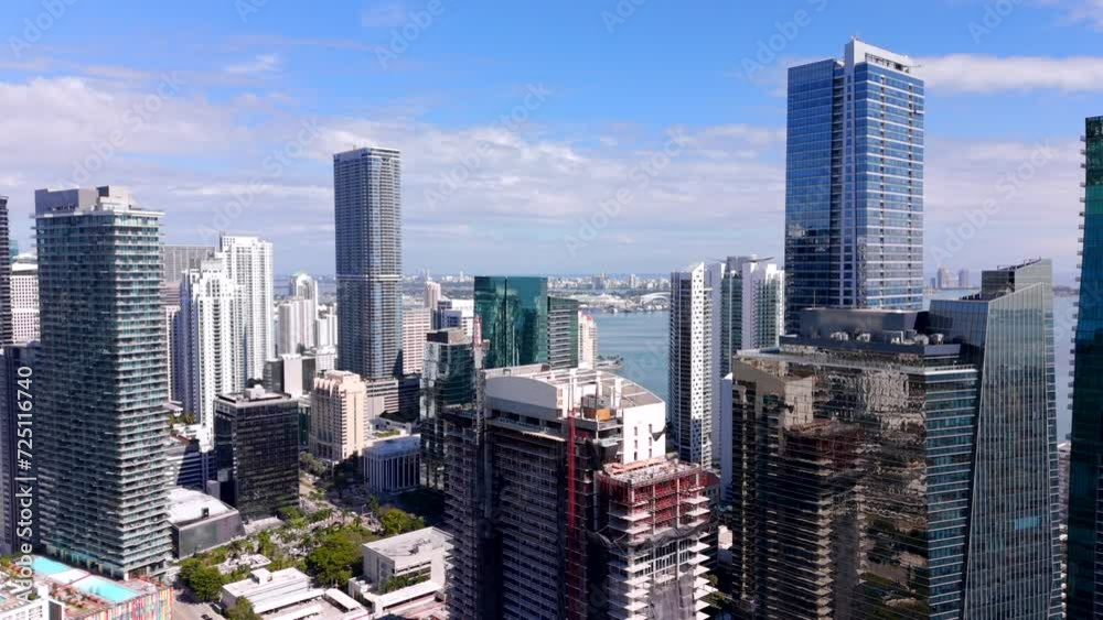 Brickell Miami city 2024 aerial still drone footage