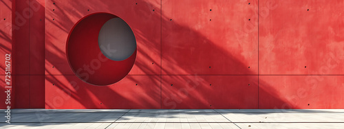 red wall 3d concept in