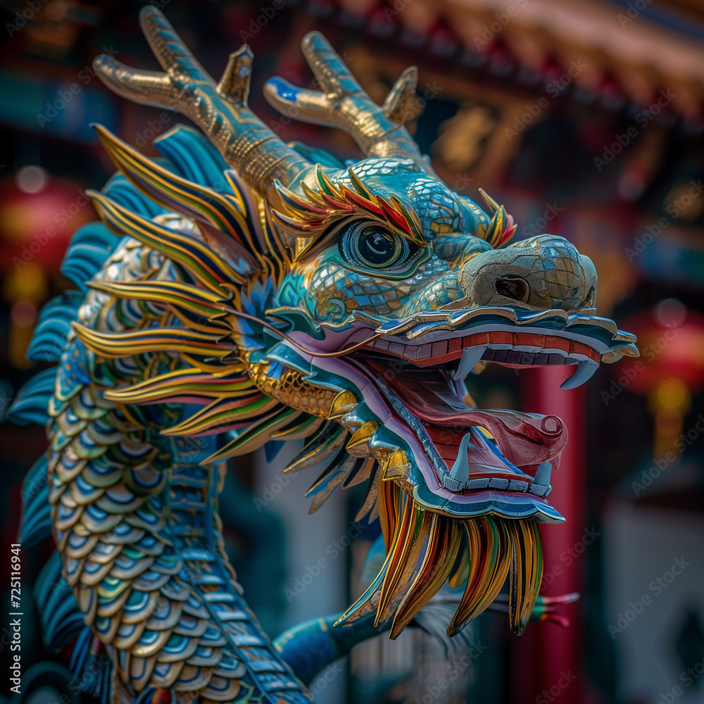 High-Resolution Travel Photograph Featuring a Majestic Chinese Dragon