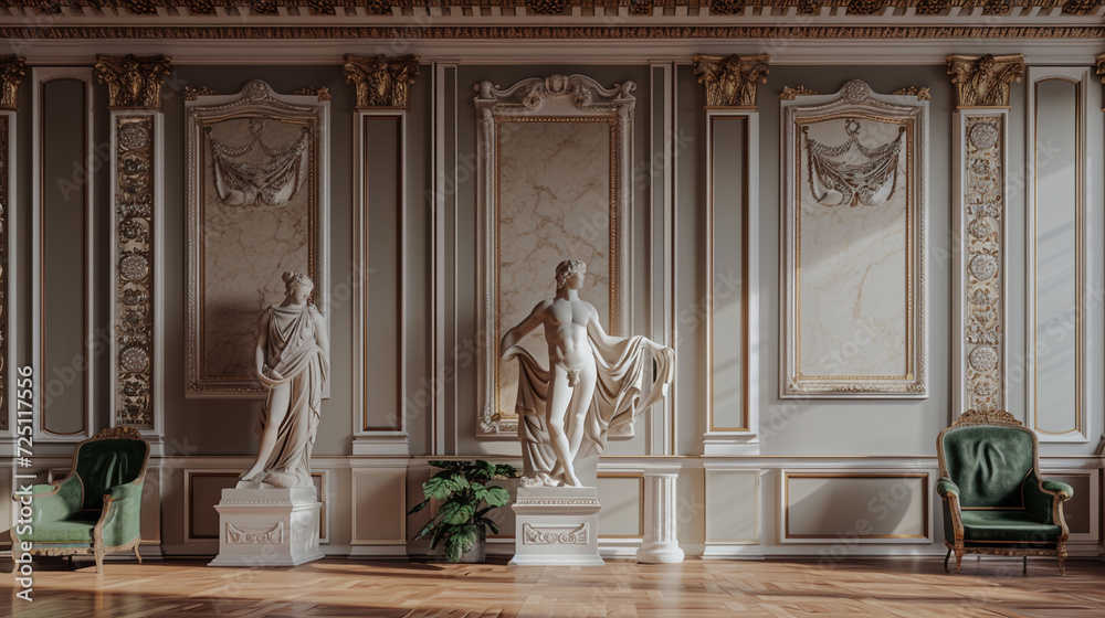 An exquisite interior adorned with classical artistry