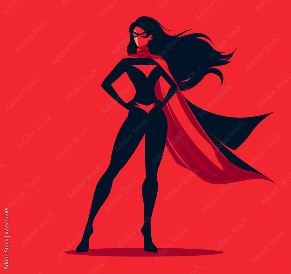 Empowered Businesswoman as Superhero in Dynamic Vector Illustration