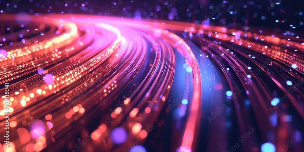 Fototapeta premium Futuristic Network of Light: Abstract Technology Background